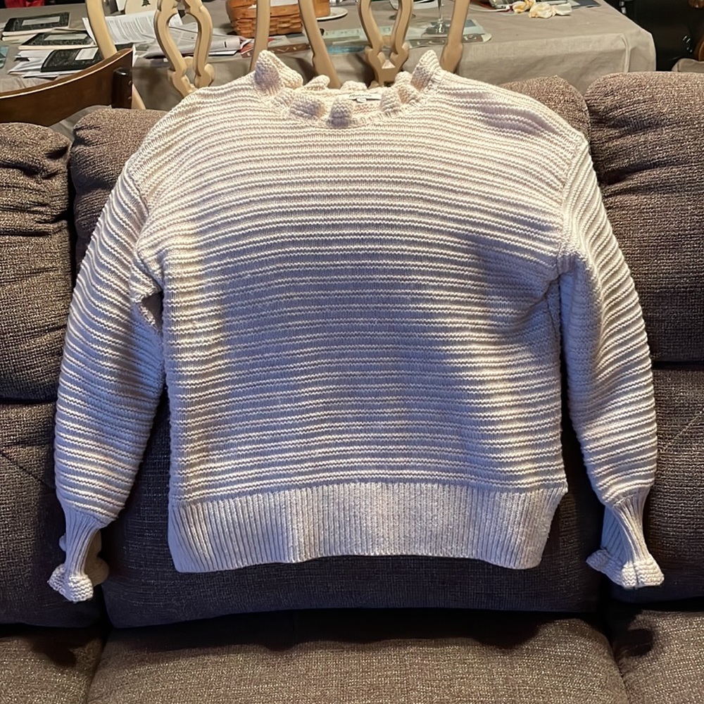 Madewell cream-colored long-sleeve sweater.